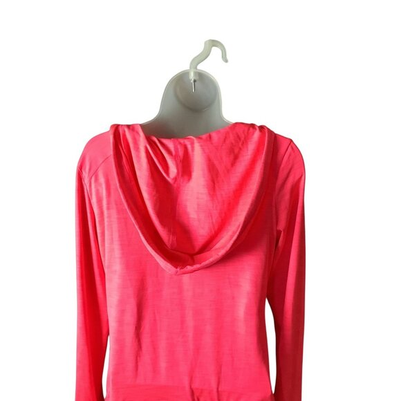 Calvin Klein Performance Quick Dry Womens Pink Hooded Long Sleeve Ruched Top M - Picture 10 of 11